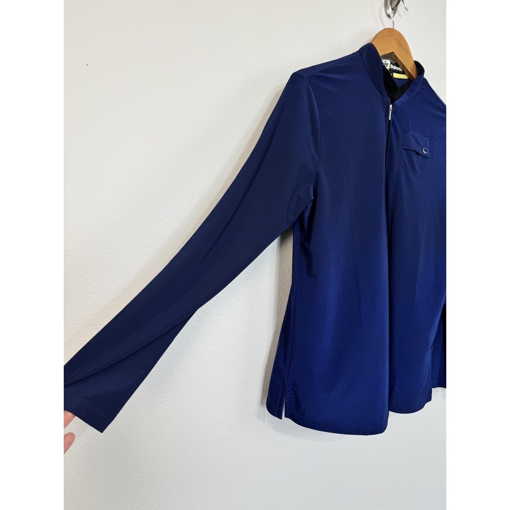 Jamie Sadock Long Sleeve Mock Neck Golf Shirt Women's Medium Blue Zip Pullover - Picture 5 of 14